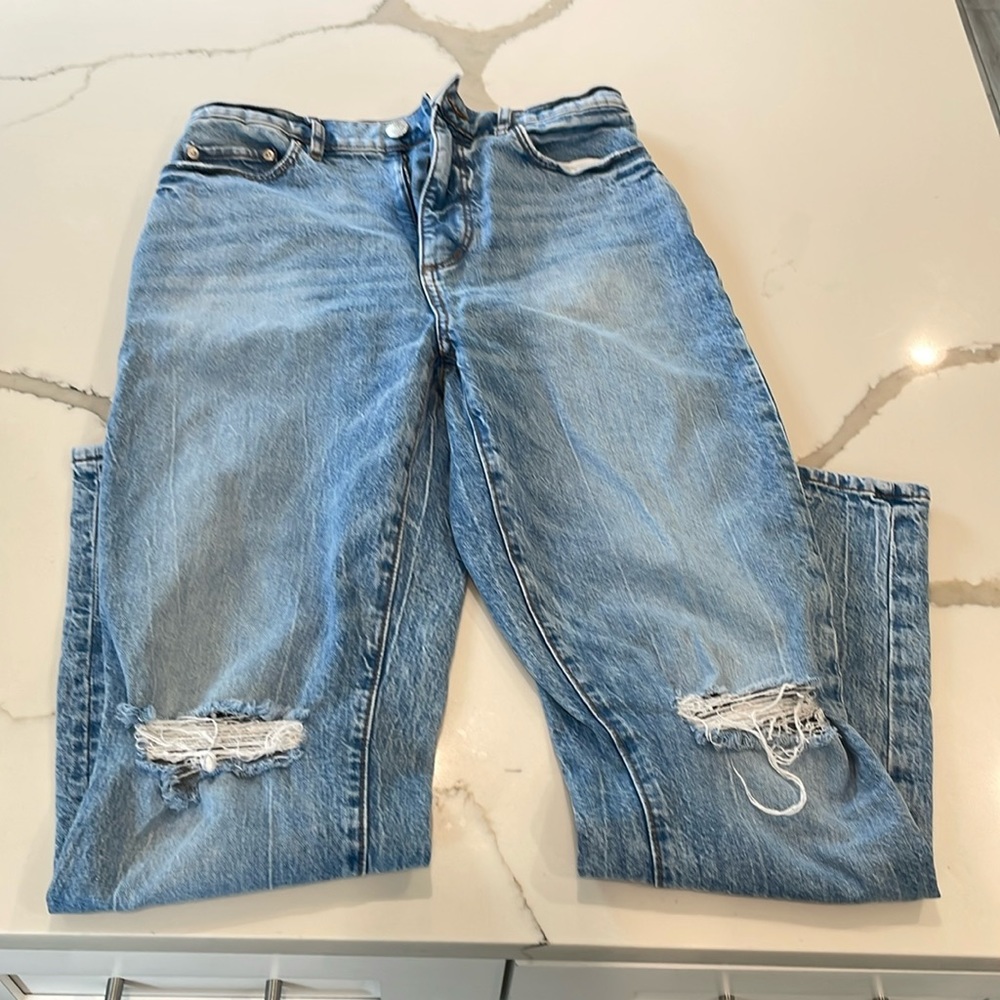 LOFT High Waist Boyfriend Jeans